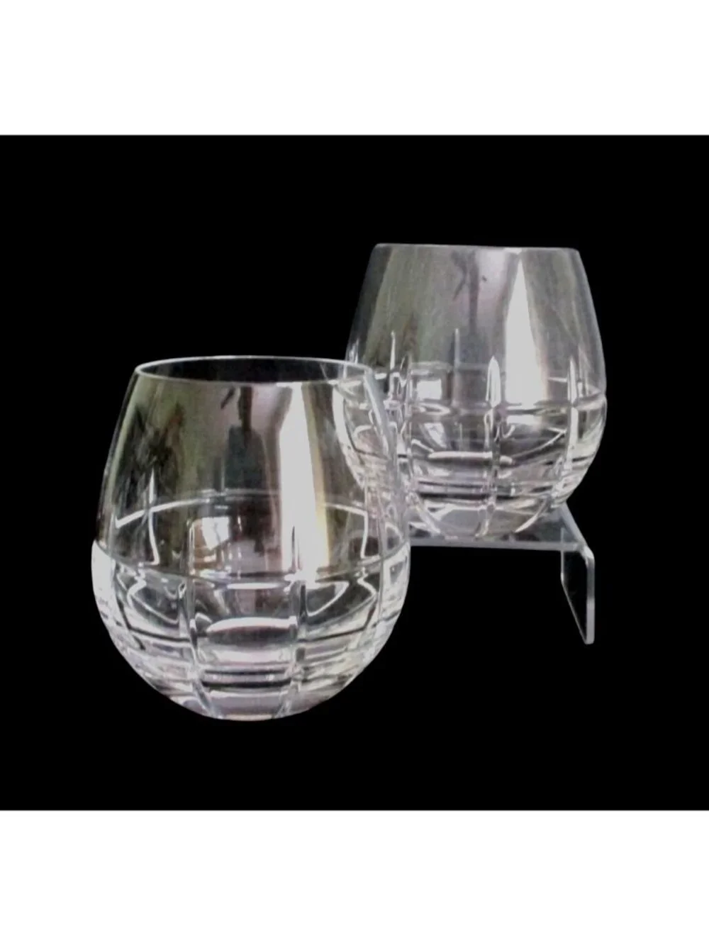 Set Of 2 Waterford Crystal Harper Stemless Wine Glasses 4